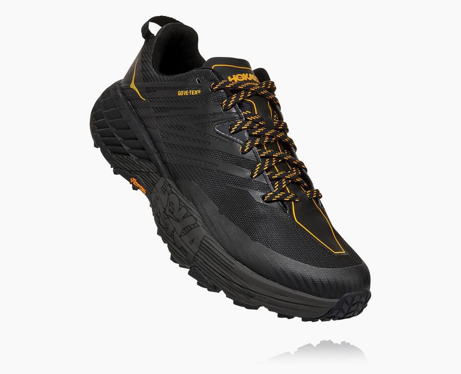 Hoka One One Speedgoat 4 Gore-Tex - Men's Trail Shoes - Black - UK 934DQGMLT